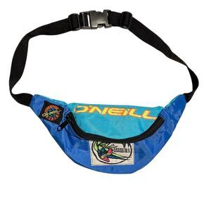 Vintage O'Neill 90s Blue & Black Fanny Pack Hip Bag Unisex colorful